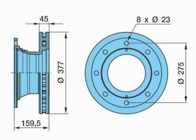 Bpw 0308834017 - DISCO DE FRENO SB3745. 8 AG.