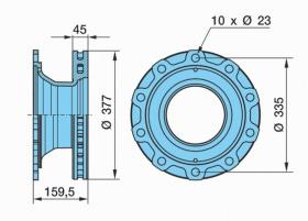 Bpw 0308834047 - DISCO DE FRENO SB3745. 10 AG. ABS