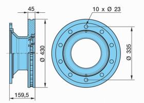 Bpw 0308835017 - DISCO DE FRENO SB4345. 10 AG. 9 Y 1