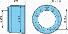 Bpw 0310977210 - TAMBOR DE FRENO L 4220/294/290/335/
