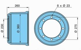 Bpw 0310990030 - TAMBOR DE FRENO SN3620/260/230/275/