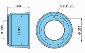 Bpw 0310990220 - TAMBOR DE FRENO SN3620/263/230/275/
