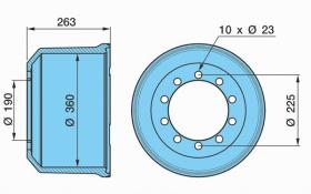 Bpw 0310990240 - TAMBOR DE FRENO SN3620/263/190/225/