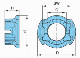 Bpw 0326217120 - TUERCA ALMENADA 10-12T M 52X2/SW 80