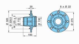 Bpw 0327228560 - BUJE K..F 6,5-9T ECO SN 360 8 X  2