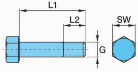 Bpw 0334014190 - TORNILLO HEXAGONAL M 24X240/45