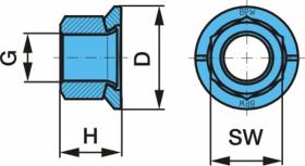 Bpw 0526053070 - TUERCA DE RUEDA HEXAGONAL M 18 X 1,