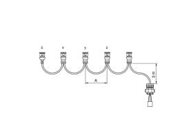 VIGNA 280089 - Haz de luz lateral 3 conectores JPT 3.5 m