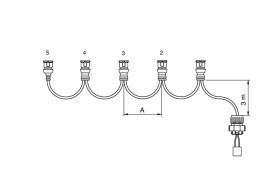 VIGNA 280099 - Haz de luz lateral 4 conectores JPT 3.5 m