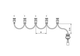 VIGNA 280109 - Haz de luz lateral 5 conectores JPT 3.5 m