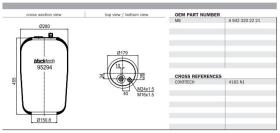 Black Tech RL95294C1 - FUELLE SUSPENSION MERCEDES ACTROS 1TOMA