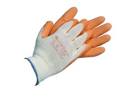 Cofan 1100005310BL - Guantes de Látex Rugoso con Soporte de Punto "Naranja"