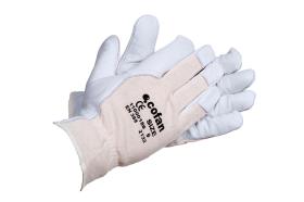 Cofan 110001566BL - Guantes de Piel Flor Vacuno y Dorso Tela