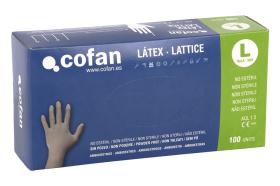 Cofan 11000271L - Guantes Látex 100 uds (Sin polvo)