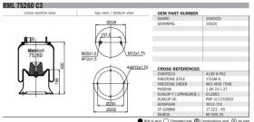 Black Tech RML75260C3 - FUELLE SUSP.COMPLETO FRUEHAUF PISTON HIERRO