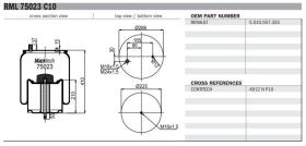 Black Tech RML75023C10 - FUELLE SUSP.NEUM. AD 4912NP10 1TOMA