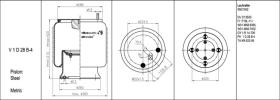 Black Tech RML7924C3 - FUELLE SUSP. AD 1D28B4 2 ESPARRAGOS LECITRAILER