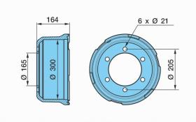 Bpw 0310943040 - TAMBOR DE FRENO      3010/164/165/205/21/ 6