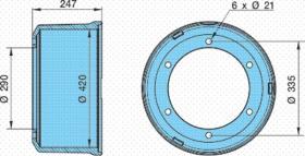 Bpw 0310977410 - TAMBOR DE FRENO F7---4220/247/290/335/21/6