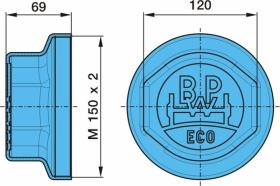 Bpw 0321226140 - TAPACUBO   ECO   14T   150X2    KTL-PLATEADO