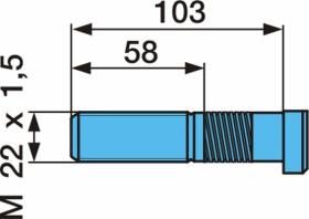 Bpw 0329633131 - PERNO DE RUEDA LLANTA DE ACERO SENCILLA UNIFICADO M22X1,5X10