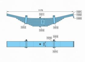 Bpw 0508205030 - BALLESTA SUSP. MEC. VB 14,-T RS1360      V    H=144