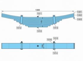 Bpw 0508208070 - BALLESTA SUSP. MEC. VB 20,-T RS1500-2050 V    H=180