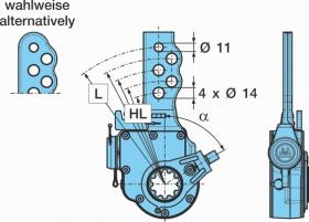 Bpw 0517483063 - PALANCA FRENO AUTOMÁTICA -2 -60G H. 120-165(180=11)87,5=2X5(