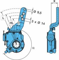 Bpw 0517488943 - PALANCA DE FRENO AUTOMÁTICA-0 ---- L- 149-181(205=9,5)GK36 (