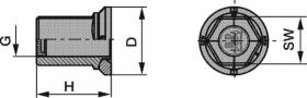 Bpw 0526054190 - TUERCA HEXAGONAL M22X1,5 H=49 SW=33 ALU+ST DAC