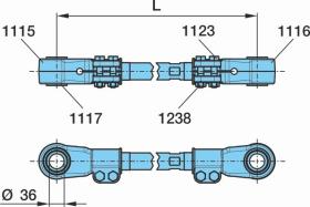 Bpw 0544371540 - TIRANTE REGULABLE SUSPENSION MECANICA M36 L_440 (_425-_455)