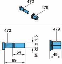 Bpw 0980633040 - CONJUNTO DE PERNO TGP W1X SM 22X1,5X_89 49H HUT