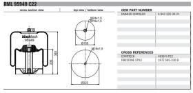 Black Tech RL95949C22 - FUELLE ELEVACION EJE MERCEDES 4838NP22