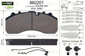 Valeo 882201 - J.PASTILLA DE FRENO  OPTIPACK  DEL+TRAS