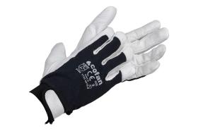 Cofan 1100007510 - Guantes de Piel Flor Vacuno y Dorso Tela con Cierre Velcro