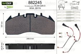 Valeo 882245 - J.PASTILLA DE FRENO  OPTIPACK  DEL+TRAS
