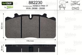 Valeo 882230 - J.PASTILLA DE FRENO  OPTIPACK  DEL+TRAS
