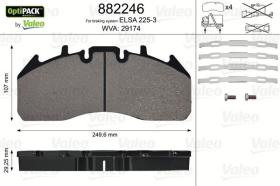 Valeo 882246 - J.PASTILLA DE FRENO  OPTIPACK  DEL+TRAS
