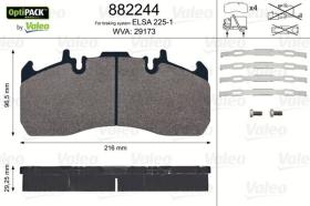 Valeo 882244 - J.PASTILLA DE FRENO  OPTIPACK  DEL+TRAS