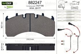 Valeo 882247 - J.PASTILLA DE FRENO  OPTIPACK TRASERO
