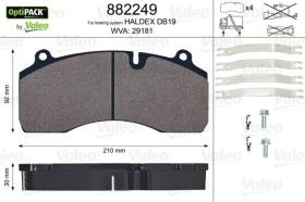 Valeo 882249 - J.PASTILLA DE FRENO  OPTIPACK  DEL+TRAS