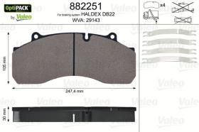 Valeo 882251 - J.PASTILLA DE FRENO  OPTIPACK TRASERO
