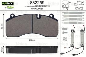 Valeo 882259 - J.PASTILLA DE FRENO  OPTIPACK  DEL+TRAS