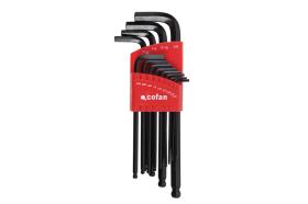 Cofan 09508500 - SET 13 LLAVES ALLEN DE BOLA (PULGADAS) 0.05-3/8"