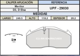 TRUCKLINE UPF29030 - JGO. PASTILLAS DE FRENO