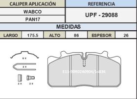 TRUCKLINE UPF29088 - JGO. PASTILLAS DE FRENO