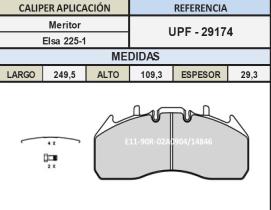 TRUCKLINE UPF29174 - JGO.PASTILLAS DE FRENO