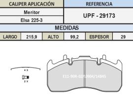 TRUCKLINE UPF29173 - JGO.PASTILLAS DE FRENO