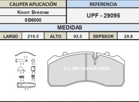 TRUCKLINE UPF29095 - JGO.PASTILLAS DE FRENO