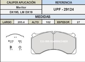 TRUCKLINE UPF29124 - JGO.PASTILLAS FRENO MERITOR R-O.R AD MDP5076